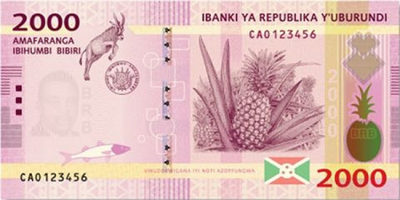 Burundi, 2000 Franci 2015-2018, Antilopa, necirculata [0]