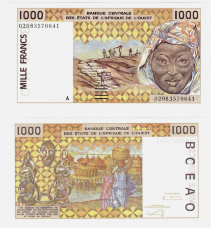 Bancnote Africa - Statele Vest Africane - Coasta de Fildes, 1000 Franci 2002, necirculata