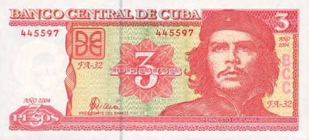 Bancnote America - Cuba 3 Pesos 2005, Ernesto "Che" Guevara, necirculata