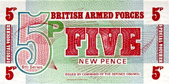 Bancnote Europa - BRITISH ARMED FORCES 5 new pence, necirculata