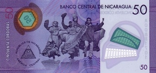 Bancnote America - Nicaragua 50 Cordobas 2014 (polimer), necirculata