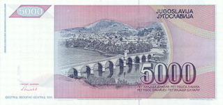 Iugoslavia 5000 Dinari 1991, necirculata [0]