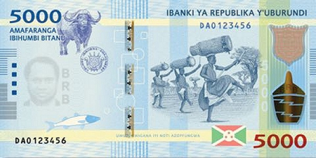 Burundi, 5000 Franci 2015-2018, Bivolul, necirculata [0]