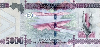 Guineea 5000 Franci 2015, necirculata [1]