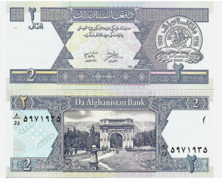 Bancnote - Afghanistan, 2 Afghanis 2002, necirculata