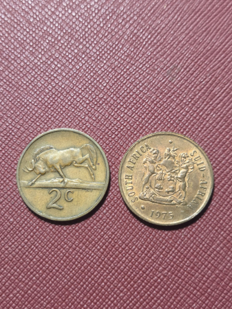 Monede straine - Africa de Sud 2 centi 1974-1975