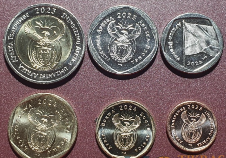 Africa de Sud, 2023-2024, set 6 monede: 10,20,50 Centi, 1,2,5 Rand, UNC [1]