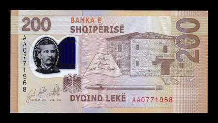 Albania 200 Leke 2017, Naim Frashëri, polimer, necirculata [1]