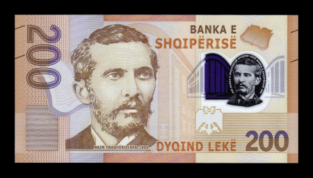Bancnote Europa - Albania 200 Leke 2017, Naim Frashëri, polimer, necirculata