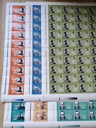 Timbre si coli Romania - ANIVERSARI -PERSONALITATI .2002 LP.1580 MNH, 50 SERII TIRAJ 250.000