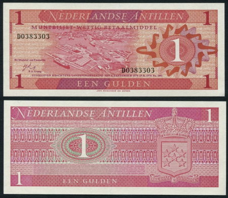 Bancnote - Antilele Olandeze, 1 Gulden 1970, necirculata