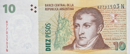 Argentina - Argentina 10 Pesos 2003-2014, necirculata