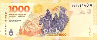 Bancnote America - Argentina, 1000 Pesos 2023, sufix A, necirculata