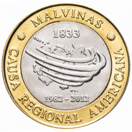 Monede America - Argentina 2 peso 2012 Insulele Malvine UNC