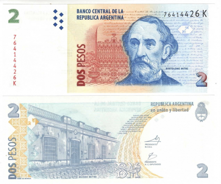 Argentina - ARGENTINA 2 Pesos 2002, necirculata