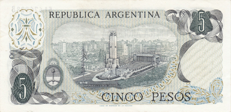 ARGENTINA 5 pesos 1974, necirculata [1]