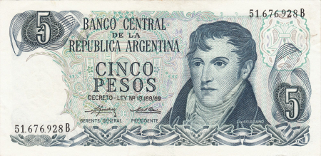 Argentina - ARGENTINA 5 pesos 1974, necirculata