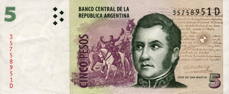 Argentina - ARGENTINA 5 pesos 2003, necirculata