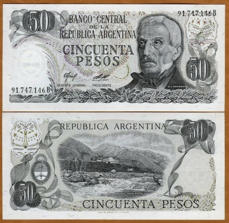 Bancnote - Argentina 50 Pesos 1978, Gral. San Martin, necirculata