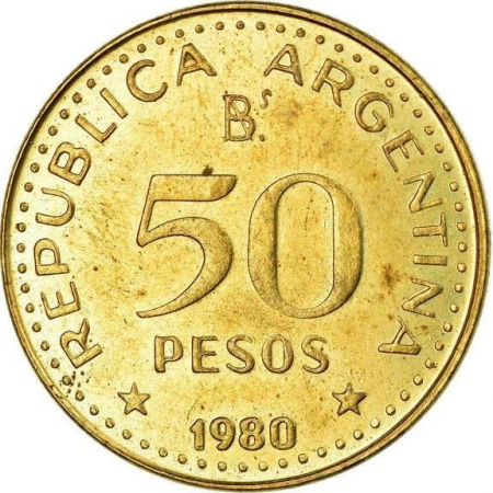 Argentina 50 pesos 1980 Jose de San Martin, necirculata [1]