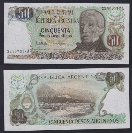 Bancnote - ARGENTINA 50 pesos 1983-1985, necirculata