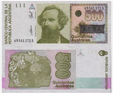 Bancnote - ARGENTINA 500 australes 1988, necirculata