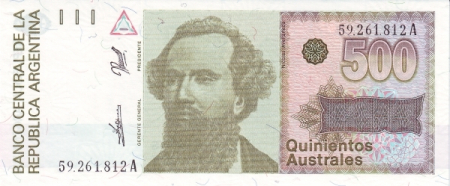 ARGENTINA 500 australes 1988, necirculata [1]