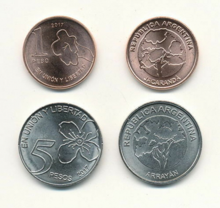 Monede America - Argentina Set 1 si 5 Pesos 2017, Unc