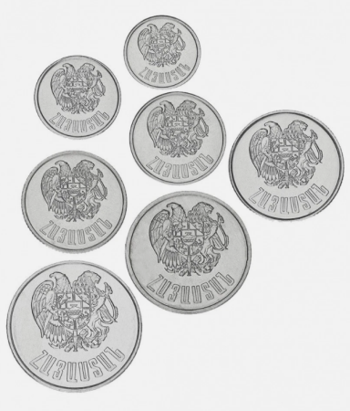 Monede straine - Armenia set 7 monede 1994: 10 20 50 Luma, 1 3 5 10 Dram, necirculate