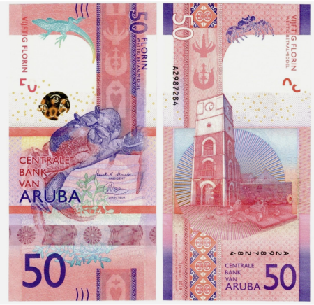 Bancnote America - Aruba 50 Florin 2019, crab, UNC