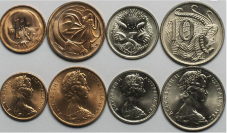 Monede straine - Australia set 4 monede 1981-1983: 1,2,5,10 Centi, Fauna (XF-UNC)