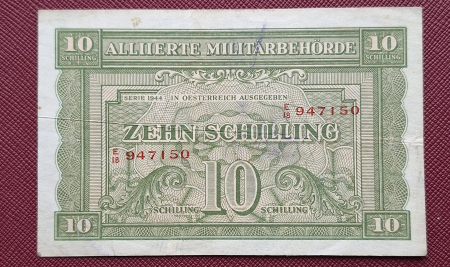 Bancnote - Austria 10 schilling 1944, ocupatia aliata, circulata