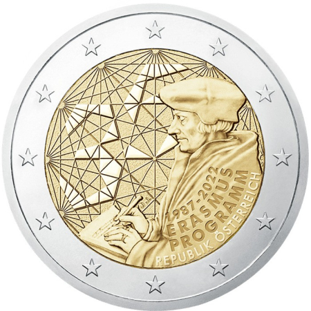 Monede Euro, Eurocenti - Austria 2 euro 2022 Erasmus, UNC