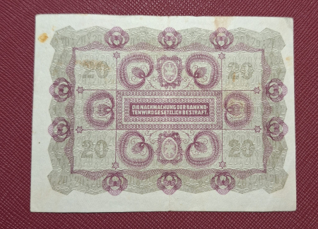 Austria 20 Coroane 1922, circulata [1]