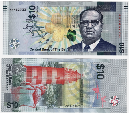 Bancnote straine - Bahamas 10 Dolari 2022, necirculata