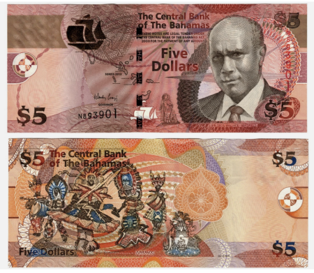 Bancnote America - Bahamas 5 Dolari 2013, P72a, necirculata