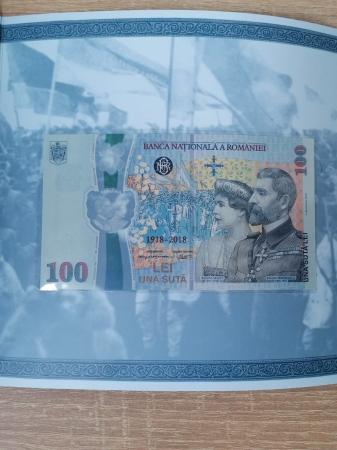 Romania 100 lei 2018, seria 5200, Bancnota aniversara, Centenarul Marii Uniri [1]