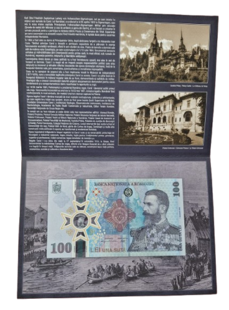 Bancnote Romania - Bancnota Romania, 100 lei 2024, polimer, 185 ani de la nasterea regelui Carol I