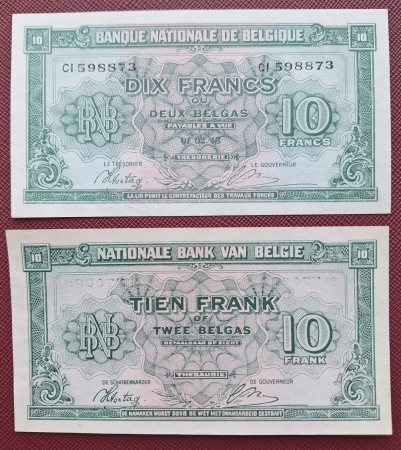 Belgia - Belgia 10 Franci 1943, UNC