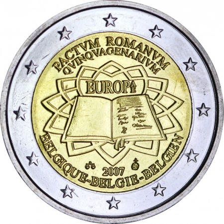 Monede Euro, Eurocenti - Belgia 2 euro 2007, A 50-a aniversare a Tratatului de la Roma, UNC