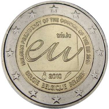 Monede Euro, Eurocenti - Belgia 2 euro 2010, Președinția Consiliului UE, UNC