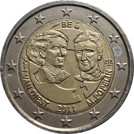 Monede Euro, Eurocenti - Belgia 2 euro 2011, Ziua Internațională a Femeii, UNC
