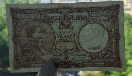 Belgia 20 Franci 1945, circulata, stare buna [2]