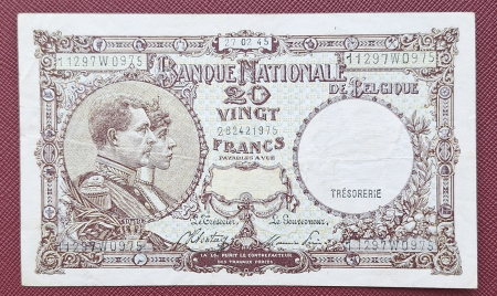 Belgia - Belgia 20 Franci 1945, circulata, stare buna