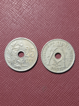 Monede straine - Belgia 25 centimes 1909-1928