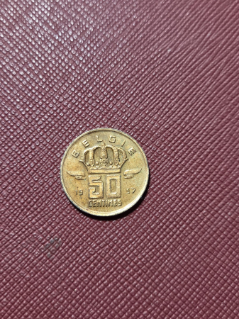 Monede straine - Belgia 50 centimes 1957