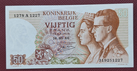 Belgia - Belgia 50 Franci 1966, aproape necirculata