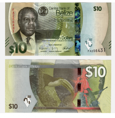 Belize - Belize 10 dolari 2025, necirculata