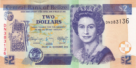 Belize, 2 Dolari 2017 Regina Elisabeta II, aproape necirculata [0]