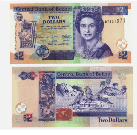 Belize - Belize 2 Dolari 2017, Regina Elisabeta II, necirculata